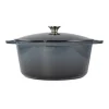 Oala de fonta emailata cu capac, maner din inox, 8 L, Perfect Home