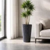 Ghiveci decorativ de flori, rotund, inalt, antracit, 29.7x53.1 cm, Sandy
