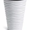 Ghiveci decorativ de flori, rotund, inalt, alb, 39x75 cm, Sand Slim