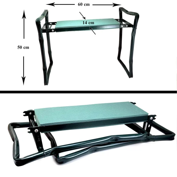 Scaun pliabil gradina, camping, pescuit, verde, max 150 kg, 60x30x50 cm