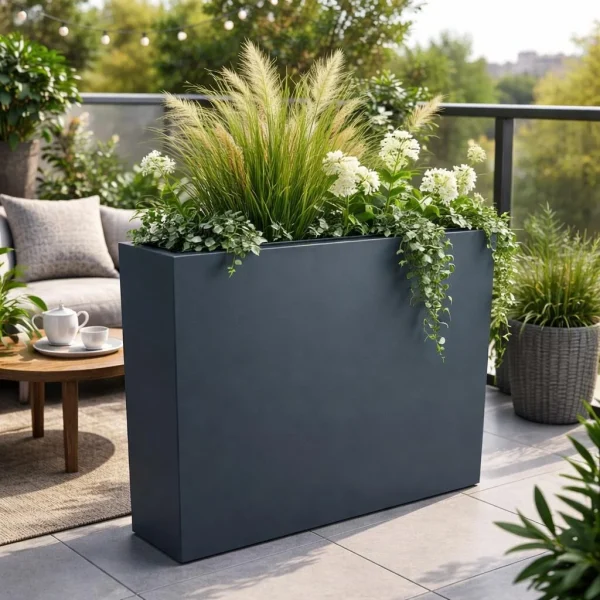 Jardiniera decorativa, antracit, 58x18x49.8 cm, Urbi Case Old