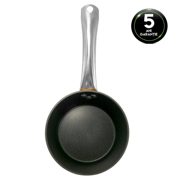 Oala cu capac sticla YENA, maner INOX, 1.2 L, 16 cm, antiaderenta, Copper Line, MAGIC HOME
