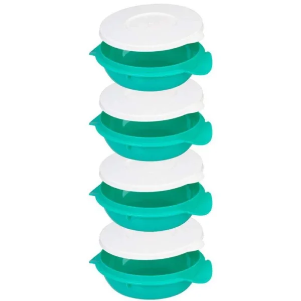 Caserola alimente, plastic, etansa, verde, 4 compartimente, 4x1 L, 22.4x20.5x29.5 cm, MagicHome
