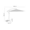 Umbrela gradina/terasa, articulatie tip banana, verde, 300 cm, Demi