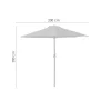 Umbrela plaja, cu manivela, gri antracit, 230 cm, Zoe