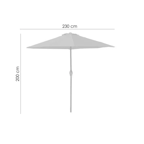 Umbrela plaja, cu manivela, gri antracit, 230 cm, Zoe