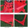 Set mobilier gradina/terasa pentru copii, pliabil, rosu, model buburuza, 1 masa cu umbrela, 2 scaune, Melisenda