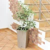 Ghiveci decorativ de flori, Prosperplast, Rato, imitatie ratan, patrat, cafeniu, 22.5x22.5x42.1 cm