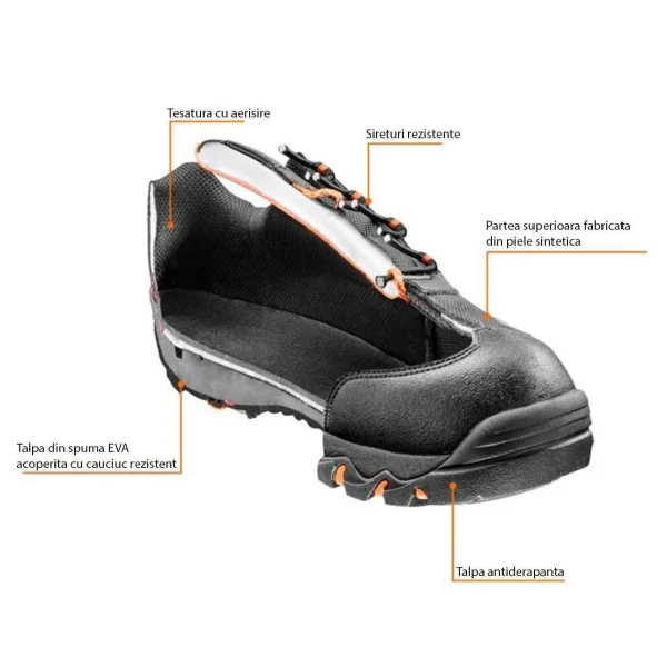 Pantofi de lucru fara elemente metalice, SRA, marimea 45, NEO