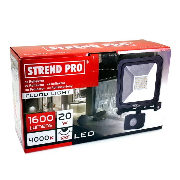 Proiector lucru, LED, cu senzor, 20 W, 1600 lm, IP44, Strend Pro