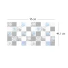 Panou decorativ, PVC, model floral, alb, negru si albastru, 96x48.5 cm