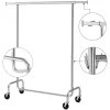 Suport mobil cu roti pentru haine, Songmics, reglabil, metal, argintiu, max 130 kg, 110x55x160 cm