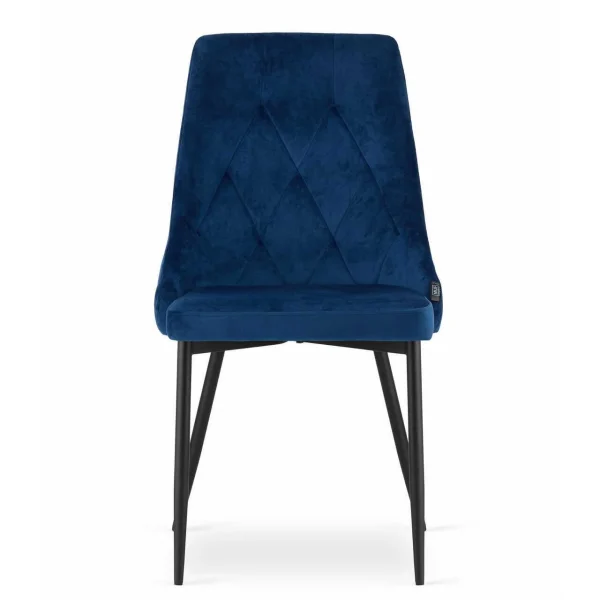 Scaun bucatarie/living, Artool, Imola, catifea bleumarin, picioare metal negru, 48.5x61x93.5 cm