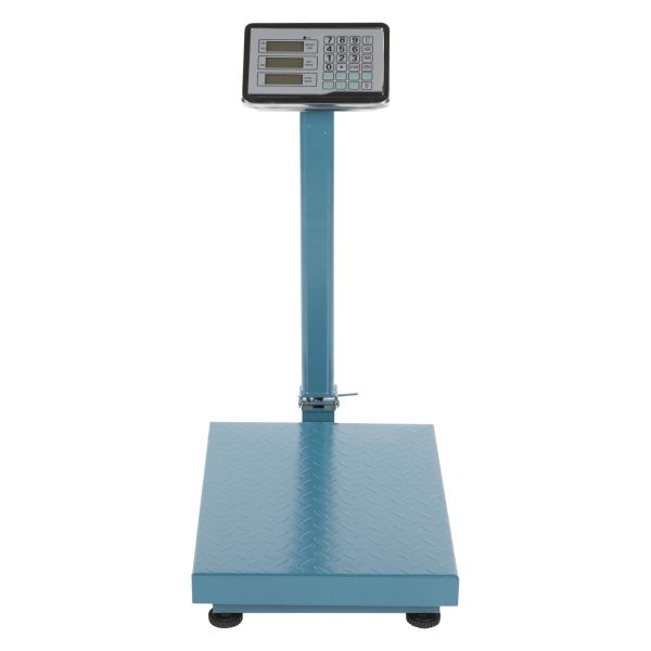Cantar electronic pentru magazin/depozit, Micul Fermier, cu platforma 40x50 cm, inox, max 350 kg, afisaj LCD, 220 V, brat rabatabil