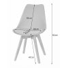 Set 4 scaune bucatarie/living, Artool, Mark, PP transparent, picioare lemn natur, 49x42x82.5 cm
