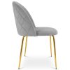 Set 4 scaune bucatarie/living, Artool, Cieza, catifea gri deschis, picioare metal auriu, 49x60x87 cm