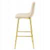Set 2 scaune de bucatarie/bar, Artool, Pozza, catifea bej deschis, picioare metal auriu, 43x49x102 cm