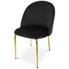 Set 4 scaune bucatarie/living, Artool, Inca, catifea neagra, picioare metal auriu, 49x55x78 cm