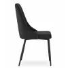 Scaun bucatarie/living, Artool, Imola, catifea negru, picioare metal negru, 48.5x61x93.5 cm