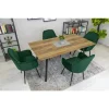 Scaun stil fotoliu bucatarie/living, Artool, Lugo, catifea verde, picioare metal negru, 57.5x56.5x86.5 cm