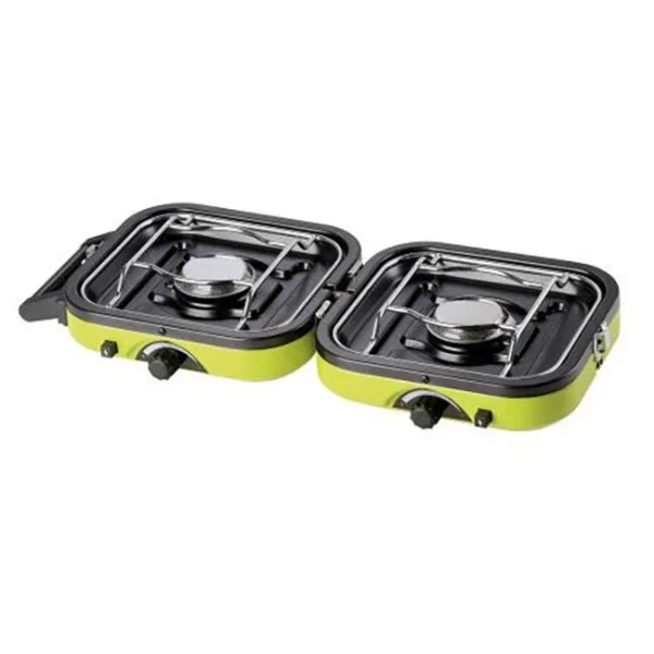 Aragaz camping, portabil, Meva, 2 in 1, doua arzatoare, cu plita, pentru doza de gaz de 230/450 g