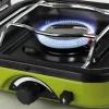 Aragaz camping, portabil, Meva, 2 in 1, doua arzatoare, cu plita, pentru doza de gaz de 230/450 g