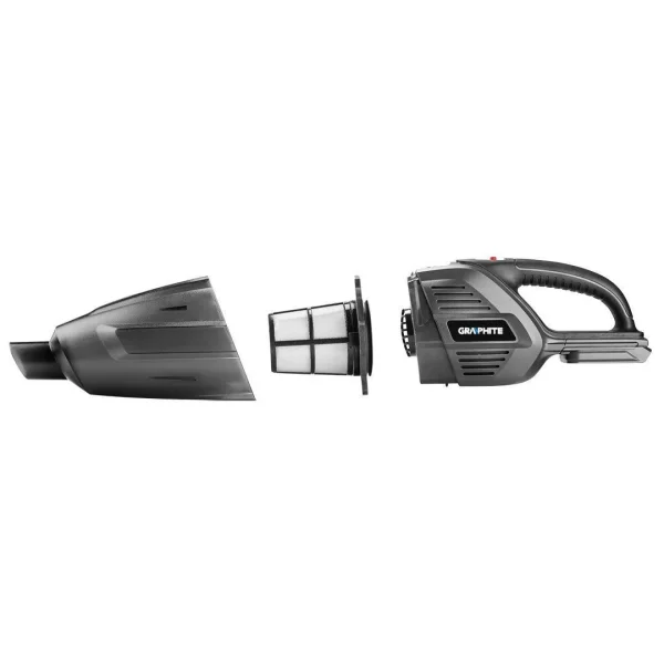 Aspirator portabil, 2 in 1, 18V Li-ion (acumulator neinclus), cu accesorii, filtru HEPA, Graphite Energy