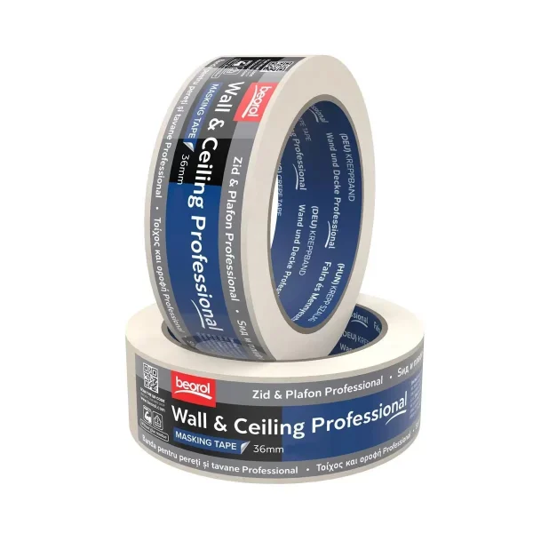 Banda acoperire, 36 mm x 33 m, Indoor Profesional, solvent, alba, Beorol