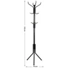 Cuier, Songmics, 12 carlige, metal, negru, 44x44x182 cm