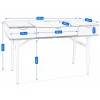 Birou calculator, Jumi, placa MDF, otel, cu sertar, compartimente interioare, alb si natur, 120x60x77 cm