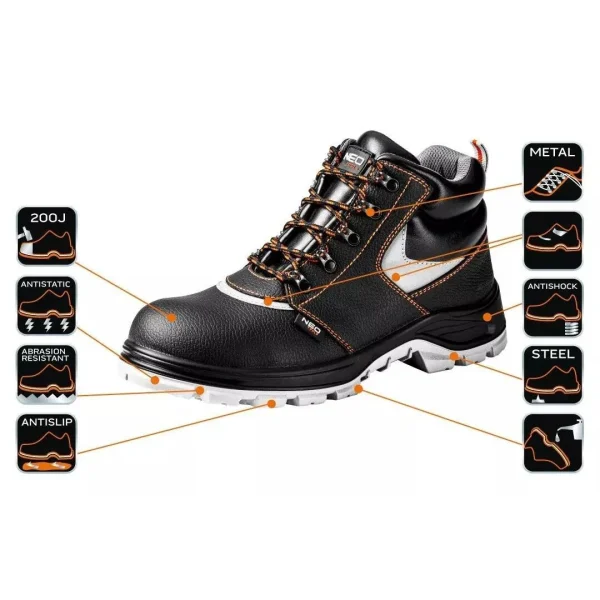 Bocanci de lucru, S1P, SRA, piele, marimea 42, NEO