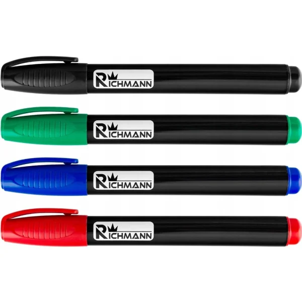 Set 36 buc marker permanent, gros, 4 culori, RICHMANN