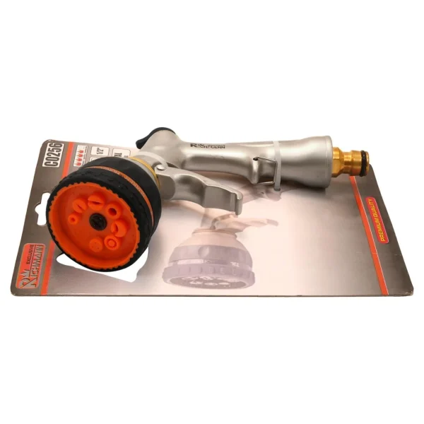 Pistol stropit gradina tip dus, metalic, 8 tipuri de jet reglabil, udare gazon, flori, legume, Richmann Exclusive