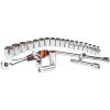 Set capete tubulare scurte cu cheie, sertar TIP A (385x150 mm) pentru dulap mobil, 1/2", 8-32 mm, 25 elemente, RICHMANN EXCLUSIVE