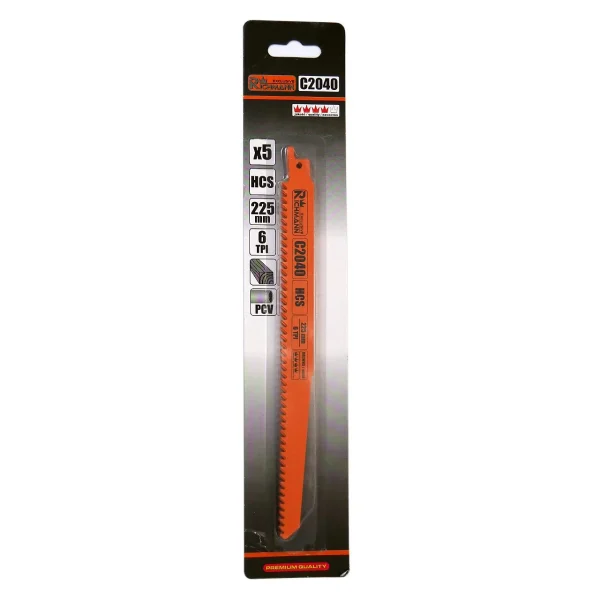 Panza, lama, fierastrau tip sabie, pentru lemn, HCS, 6 TPI, set 5 buc, 225 mm, Richmann Exclusive