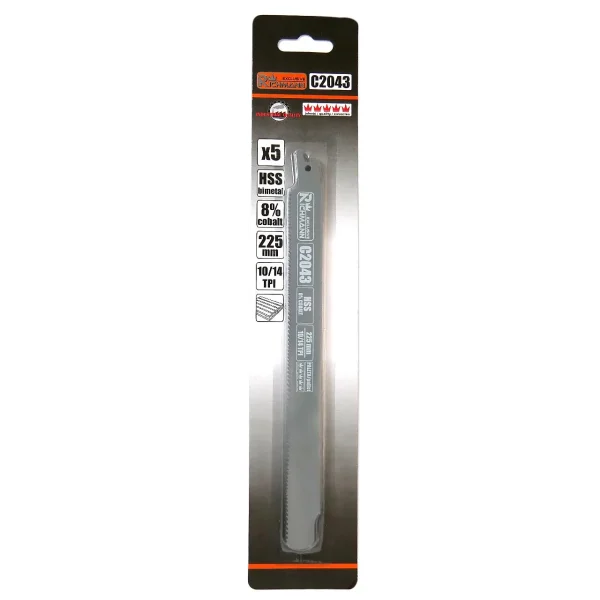 Panza, lama, fierastrau tip sabie, pentru lemn, HSS bimetal-Cobalt, 10/14 TPI, set 5 buc, 225 mm, Richmann Exclusive