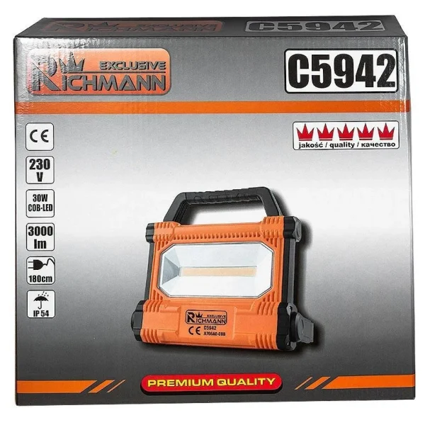 Proiector lucru, LED COB, 30 W, 3000 lm, IP54, Richmann Exclusive