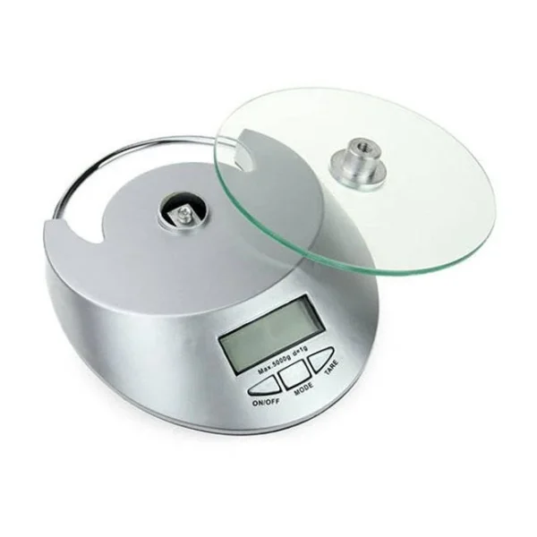 Cantar electronic de bucatarie, Verk Group, max 5 kg, argintiu, afisaj digital, 1xCR 2032, 19x16x3.5 cm