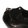 Castron, bol, pentru caine, pisica, ceramica, negru, model pisica, 15x11x5 cm