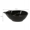 Castron, bol, pentru caine, pisica, ceramica, negru, model pisica, 15x11x5 cm
