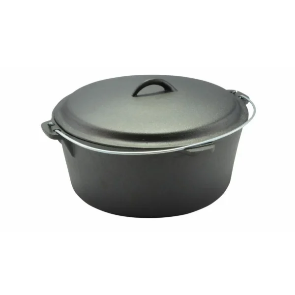Ceaun fonta, cu maner si capac, 6 L, 30x10 cm, Perfect Home