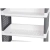 Comoda/raft plastic, MagicHome, pe roti, 4 polite, gri si alb, max 25 kg, 49x29x75.5 cm