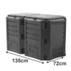 Compostor de gradina, 2 module, Module Compogreen, 800 L, negru, 135x71.9x82.6 cm, Prosperplast