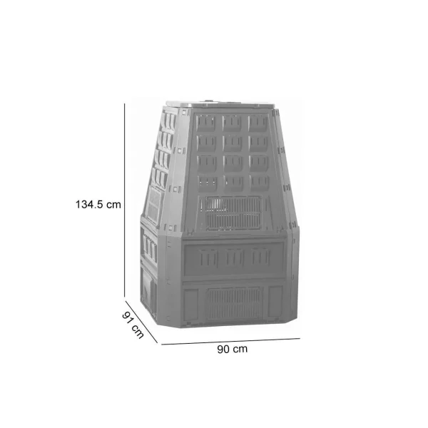 Compostor de gradina, 850 L, negru, Evoblack