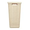 Cos rufe, Curver, 2 manere, capac, bej, 58 L, 43x34x60 cm