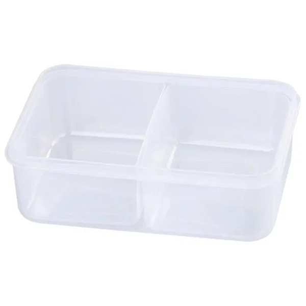 Cutie/caserola alimente, plastic, etansa, albastru, 2 compartiment, cu lingura si furculita, 1.5 L, 22x15.2x7.6 cm, MagicHome