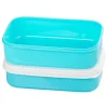 Cutie, caserola alimente, plastic, etansa, albastru, 2 compartimente, cu lingura/furculita, 1 L, 20.8x13.5x12.4 cm, MagicHome
