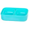 Cutie, caserola alimente, plastic, etansa, albastru, 2 compartimente, cu lingura/furculita, 1 L, 20.8x13.5x12.4 cm, MagicHome