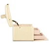 Cutie pentru bijuterii, MDF, piele ecologica si catifea, crem si roz, cu oglinda, 17.5x14x12.5 cm, Springos