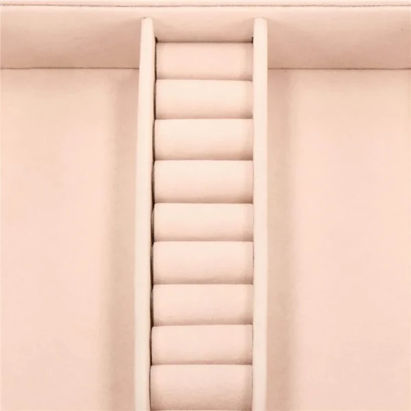 Cutie pentru bijuterii, catifea si piele ecologica, negru si roz, cu oglinda, 16x16x11 cm, Springos